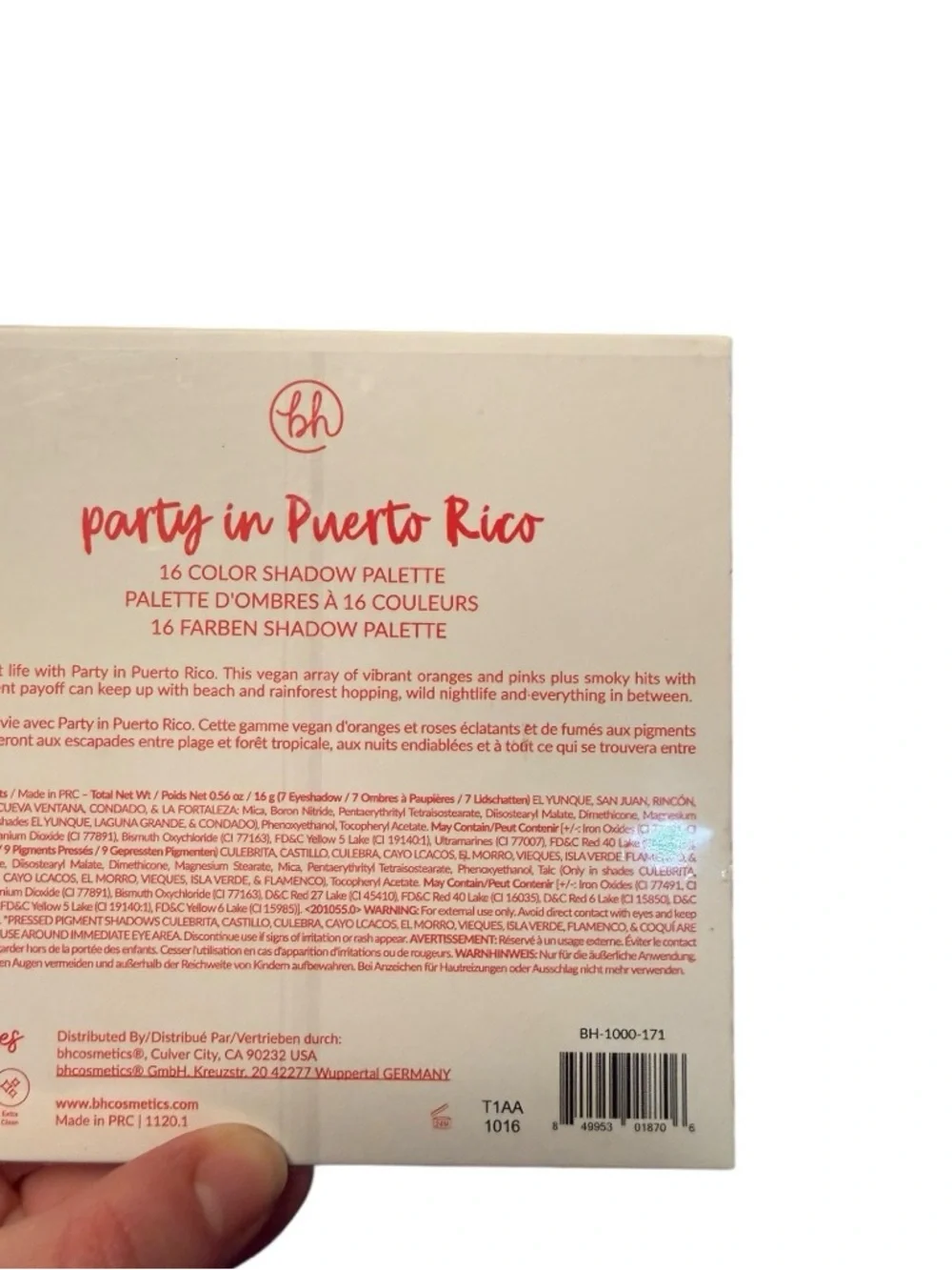 BH Cosmetics Puerto Rico Eyeshadow Palette -Vegan w/Oranges & Pinks